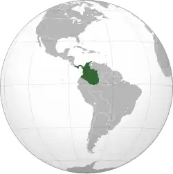 Location of the Granadine Confederation