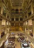 The grand court at the original Wanamaker's at 1300 Market Street in Philadelphia in May 2017