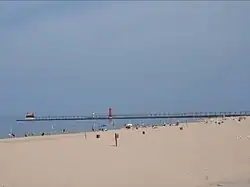 View of piers from Grand Haven State Park