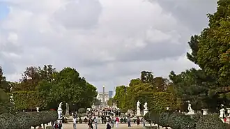 View from the Tuileries towards the Arc de Triomphe.