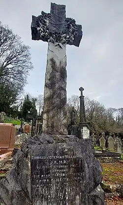 Grave of (Thomas) Jeremiah Williams and Laura Ann Williams in Oystermouth Cemetery, Mumbles, Swansea, UK