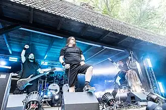Graveworm performing in 2024