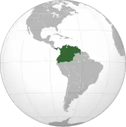 Territory claimed by Gran Colombia (does not include Mosquito Coast)