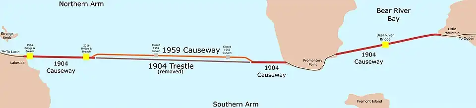 Great Salt Lake Causeway Map