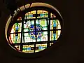 Stained glass window of the 1905 synagogue