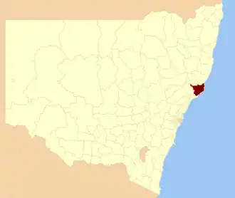 Location in New South Wales