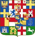 Lusignan arms inescutcheoned in the greater arms of the Republic of Venice, 1680