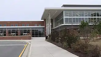 A front facing image of Green Level High School.