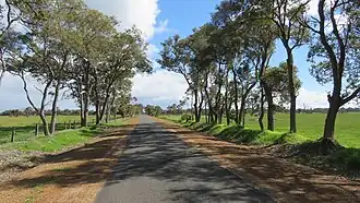 Greenlands Road passing through rural Nirimba