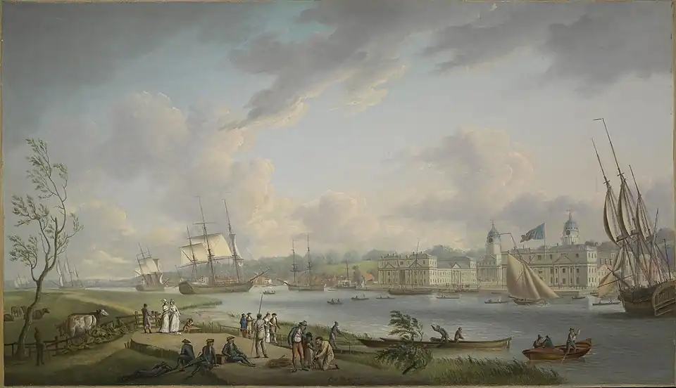 Greenwich from the Isle of Dogs by Robert Dodd