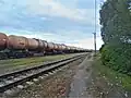 Freight train at Grīva railway station in 2013