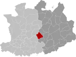 Location of Grobbendonk in the province of Antwerp
