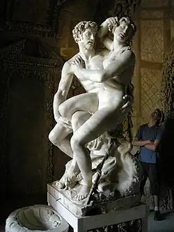 Group of Paris and Helen by Vincenzo de' Rossi as seen in the Buontalenti Grotto