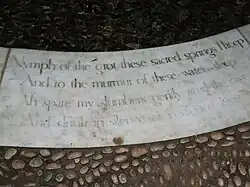 Grotto text, a quotation from Pope
