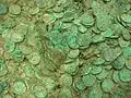 Grouville Hoard while undergoing cleaning and investigation in 2012