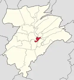 Map of Luxembourg City, with the Grund highlighted