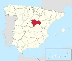 Location of the Province of Guadalajara in Spain