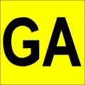 Italian GA-plate (for guida accompagnata, meaning accompained driving)