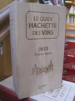 Hachette Wine Guide, carved in wood