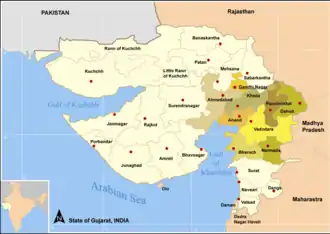 Central Districts of Gujarat State (India)