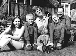 Gullan Bornemark (middle) with her family in 1967