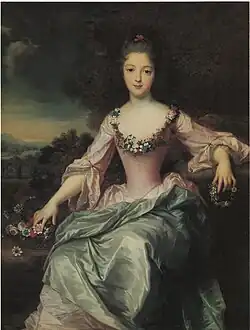 Marie-Anne de Bourbon-Condé, oil on canvas after Jean-Baptiste Santerre, 1720.[5]