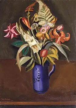 Wild flowers in a blue vase, 1920/25, private collection