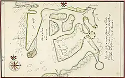 Egede's own 1722 map of the area around "Habets Oe"
