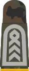 a. Mounting loop with bright-grey emblem on stone-grey base textile – Heer (here: Oberstabsfeldwebel renonnaissance corps)