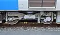 A TR260B trailer bogie on the inner end of an HB-E211 car