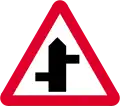 Staggered junction ahead (symbol may be reversed)