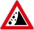 A13 Falling rocks on the road