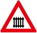 A34 Railway crossing with barriers ahead