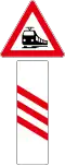 A36-6 Advanced warning for an approaching railway crossing without barriers (left side)