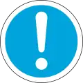 General mandatory sign (to be accompanied where necessary by another sign)