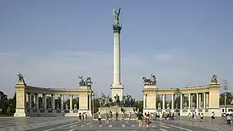 Image 10Heroes' Square is one of the major squares in Budapest, Hungary, noted for its iconic statue complex featuring the Seven chieftains of the Magyars and other important Hungarian national leaders
