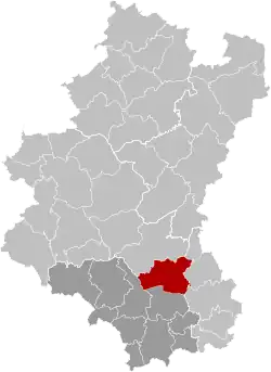Location of Habay in Luxembourg province