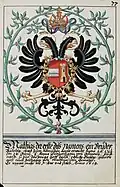 Imperial arms of Mathias (r. 1612–1619) by Hans Ulrich Fisch (1627)