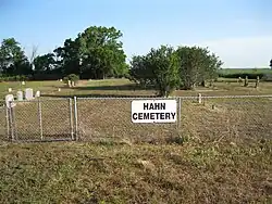 Hahn Cemetery is on FM 2546 to the east of FM 1160.