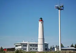 Pilot station, lighthouse, and radar antenna in Marjaniemi