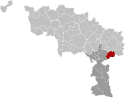 Location of Ham-sur-Heure-Nalinnes in Hainaut