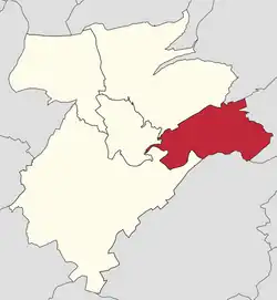Map of Luxembourg City before 1920, with the Commune of Hamm highlighted in red
