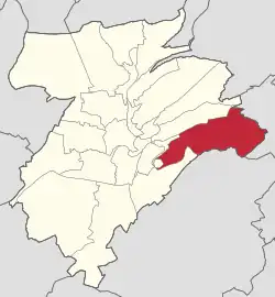 Map of Luxembourg City, with Hamm highlighted