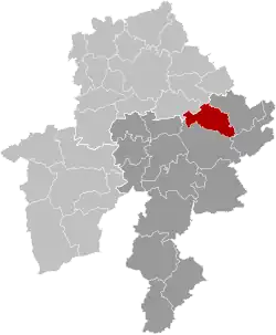 Location of Hamois in Namur province