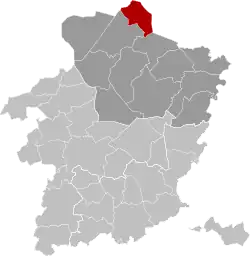 Location of Hamont-Achel in Limburg