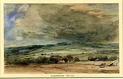 John Constable – London from Hampstead Heath in a Storm, (watercolour), 1831