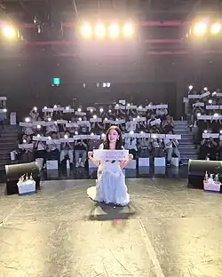 Han on stage during her first solo fan meeting