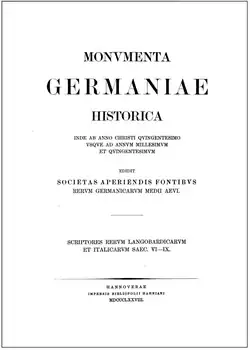 The first page of a volume
