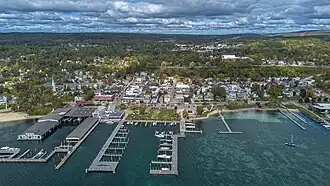 Aerial view of downtown Harbor Springs