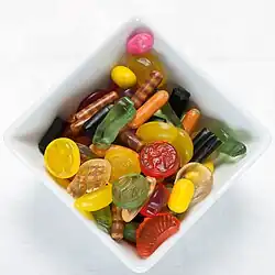 assorted candies in a bowl